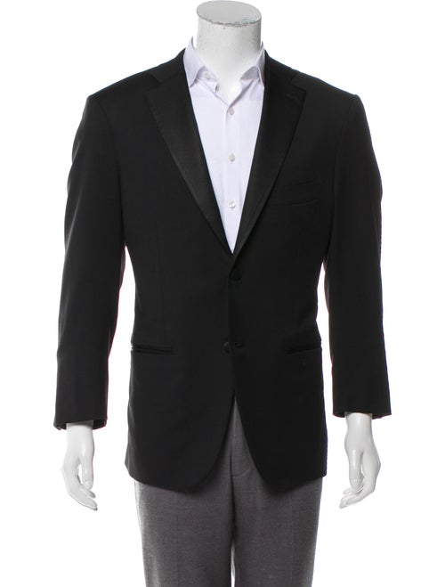 Isaia Wool Tuxedo Jacket black