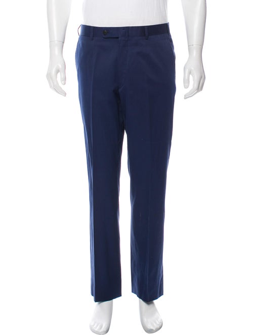 Isaia Woven Pleated Pants navy