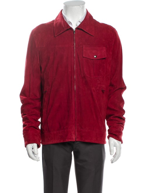 Isaia Suede Jacket Red