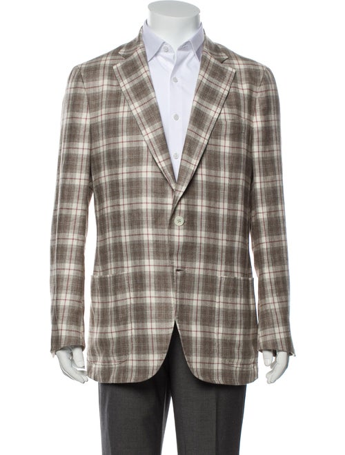 Isaia Silk Paisley Print Sport Coat Brown