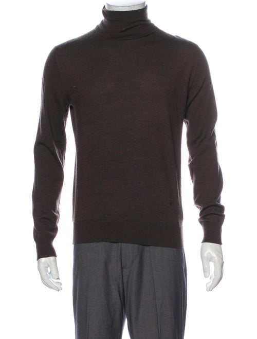 Isaia Turtleneck Long Sleeve Pullover Brown