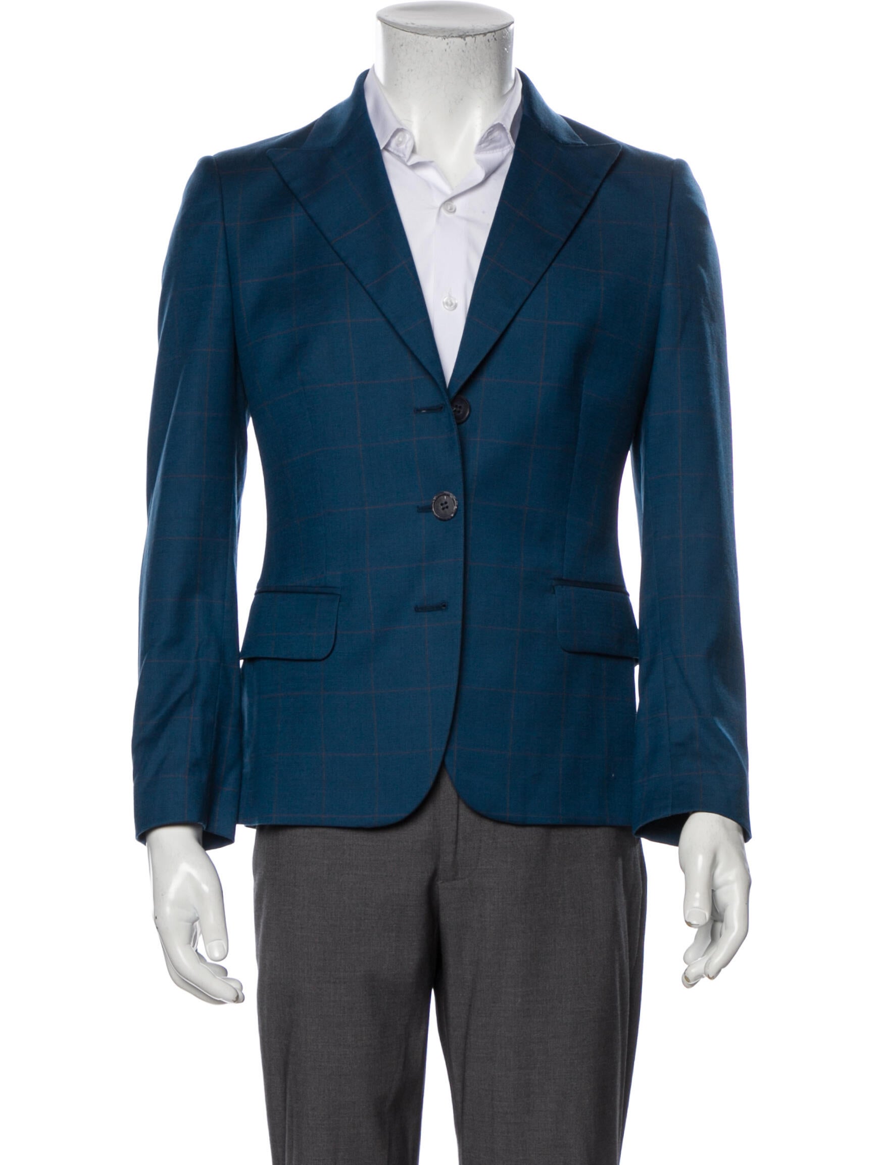 Isaia Wool Blazer Blue Jackets, Clothing ISI26962 The RealReal