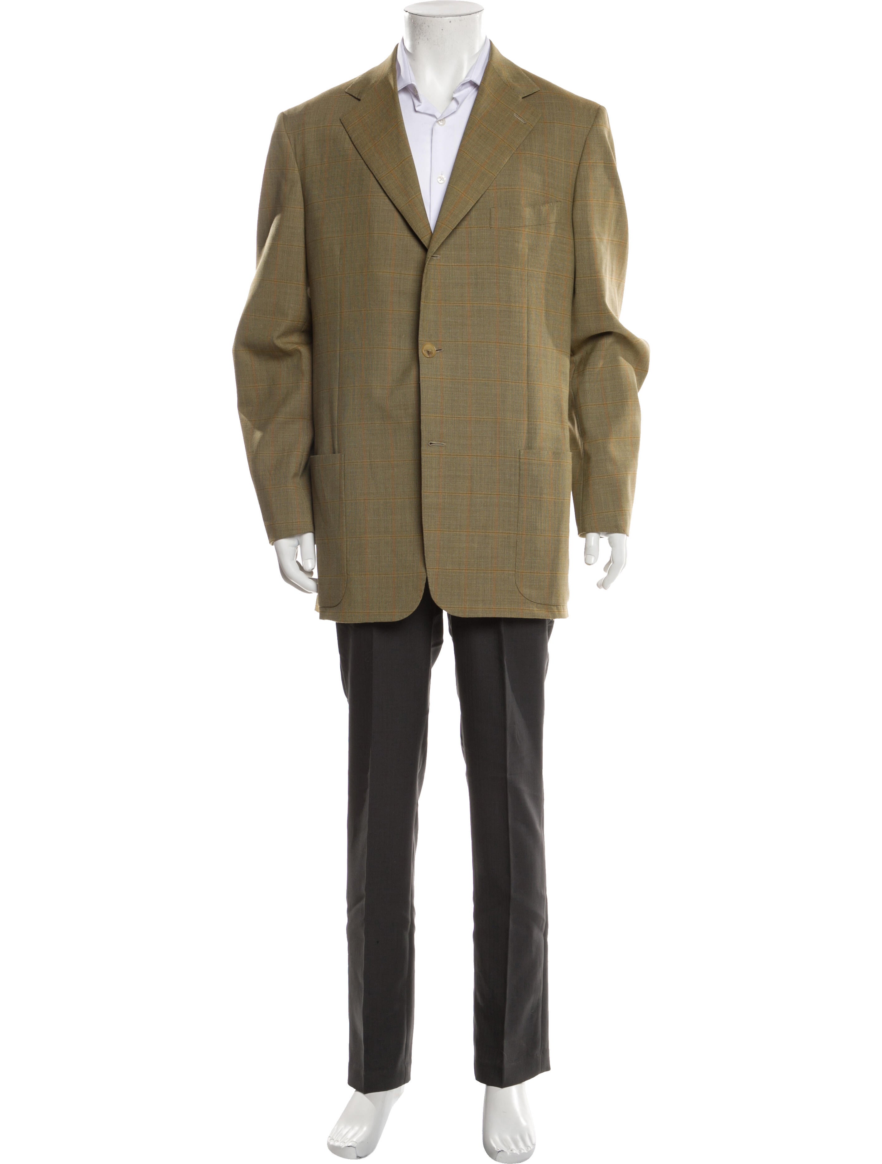 Isaia Plaid Print Blazer