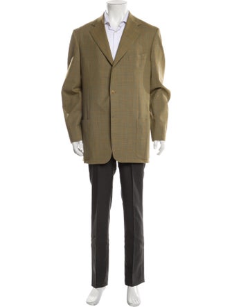 Isaia Plaid Print Blazer