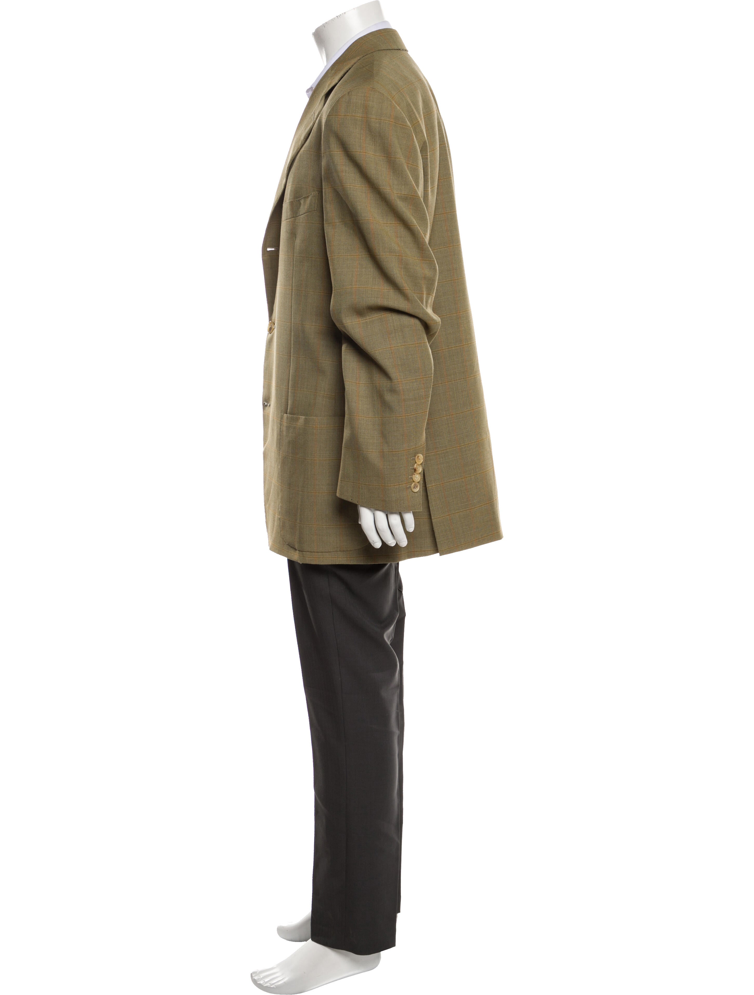 Isaia Plaid Print Blazer