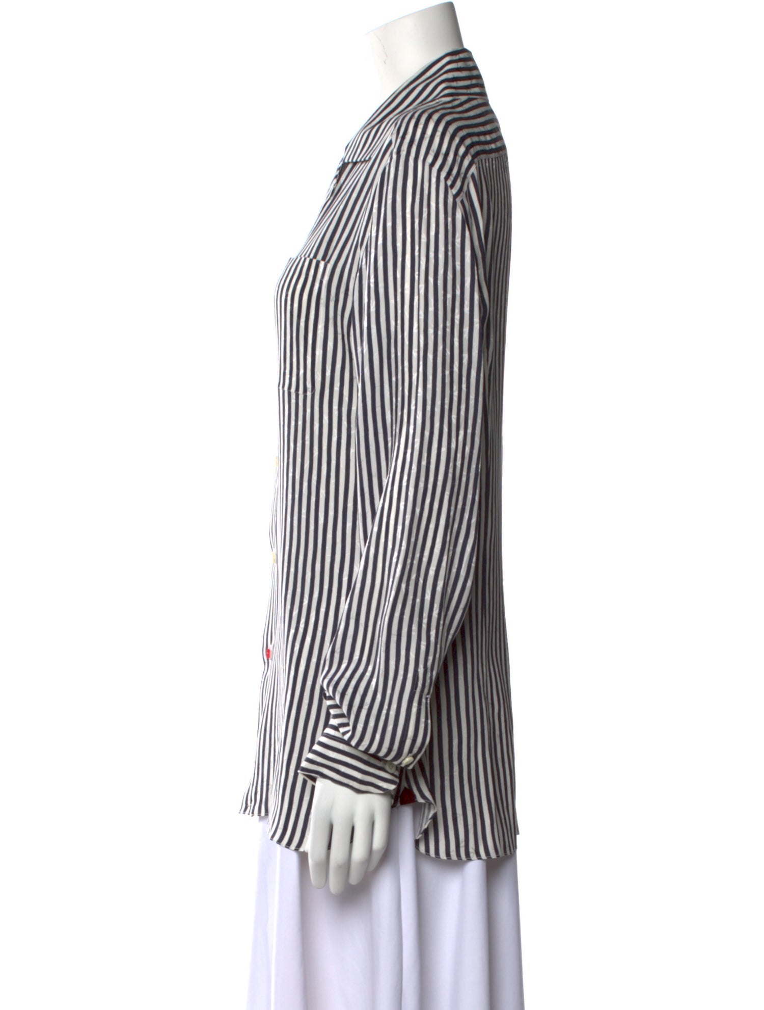 Isaia Striped Long Sleeve Button-Up Top