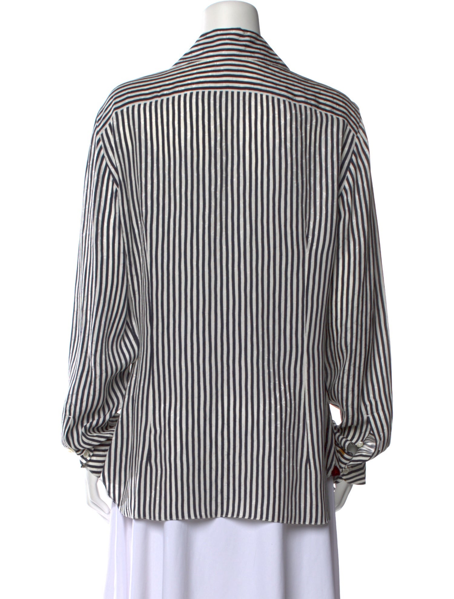 Isaia Striped Long Sleeve Button-Up Top