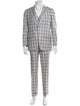 Isaia Wool Plaid Print Three-Piece Suit