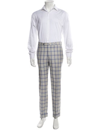 Isaia Wool Plaid Print Three-Piece Suit