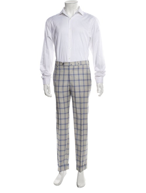 Isaia Wool Plaid Print Three-Piece Suit