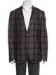 Isaia Wool Plaid Print Blazer