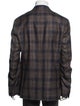 Isaia Wool Plaid Print Blazer