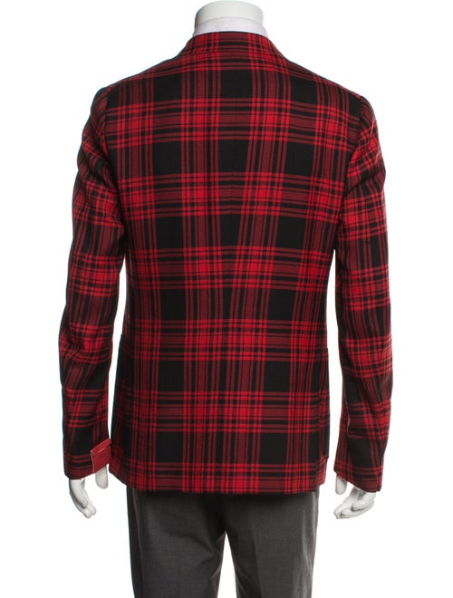 Isaia Wool Plaid Print Blazer