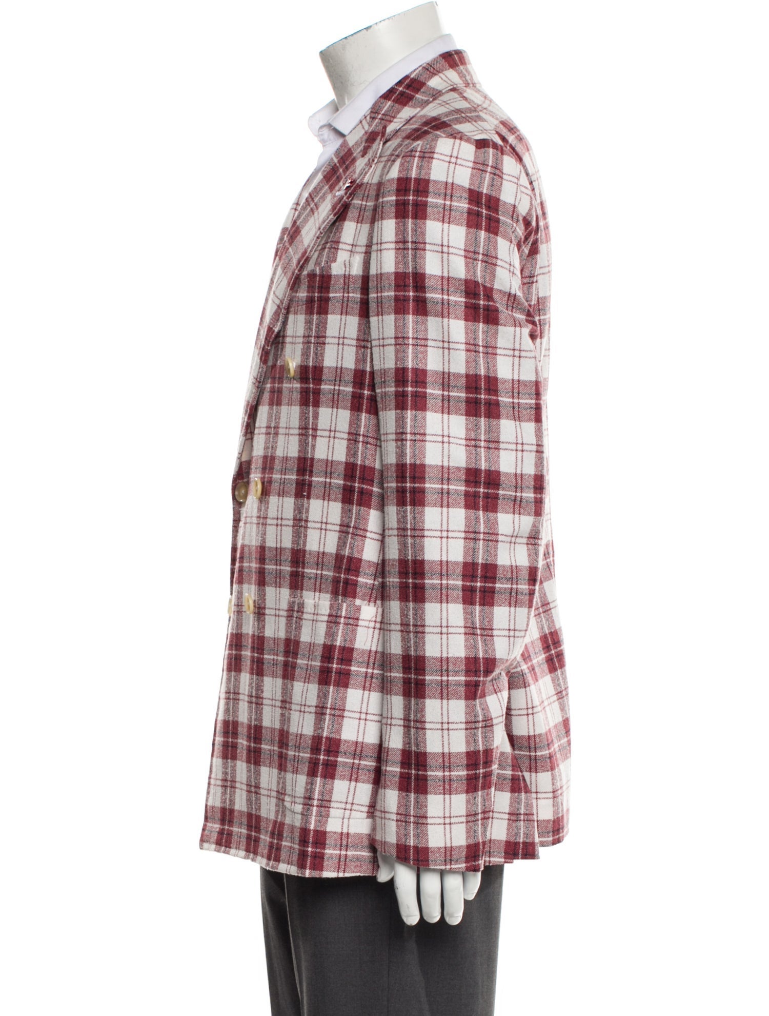 Isaia Plaid Print Blazer w/ Tags