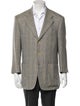 Isaia Cashmere Houndstooth Print Blazer