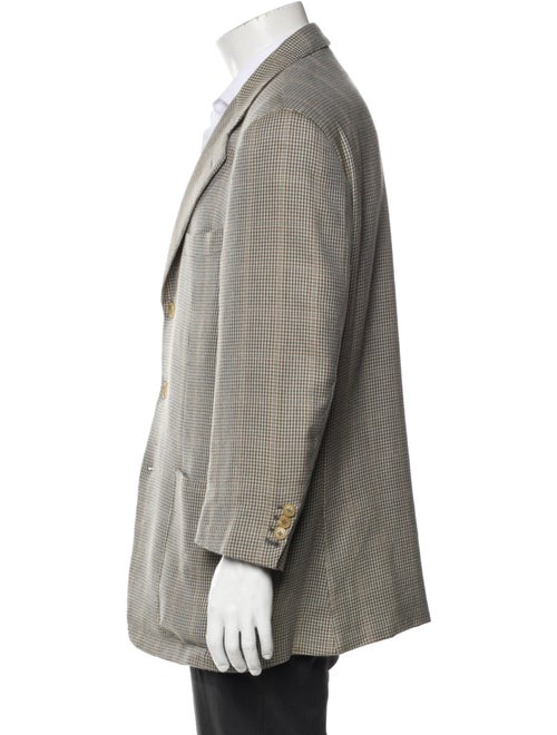 Isaia Cashmere Houndstooth Print Blazer