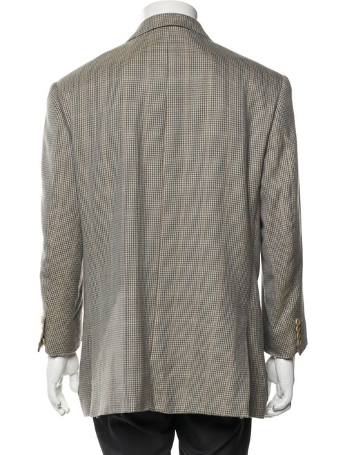 Isaia Cashmere Houndstooth Print Blazer