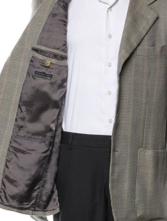 Isaia Cashmere Houndstooth Print Blazer