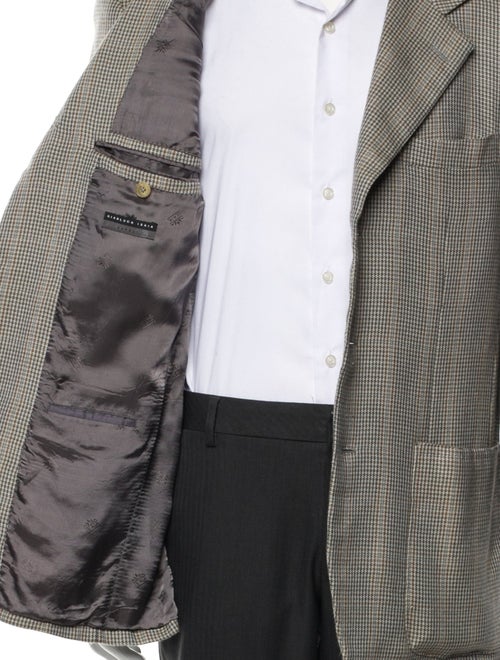 Isaia Cashmere Houndstooth Print Blazer