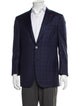 Isaia Wool Plaid Print Blazer