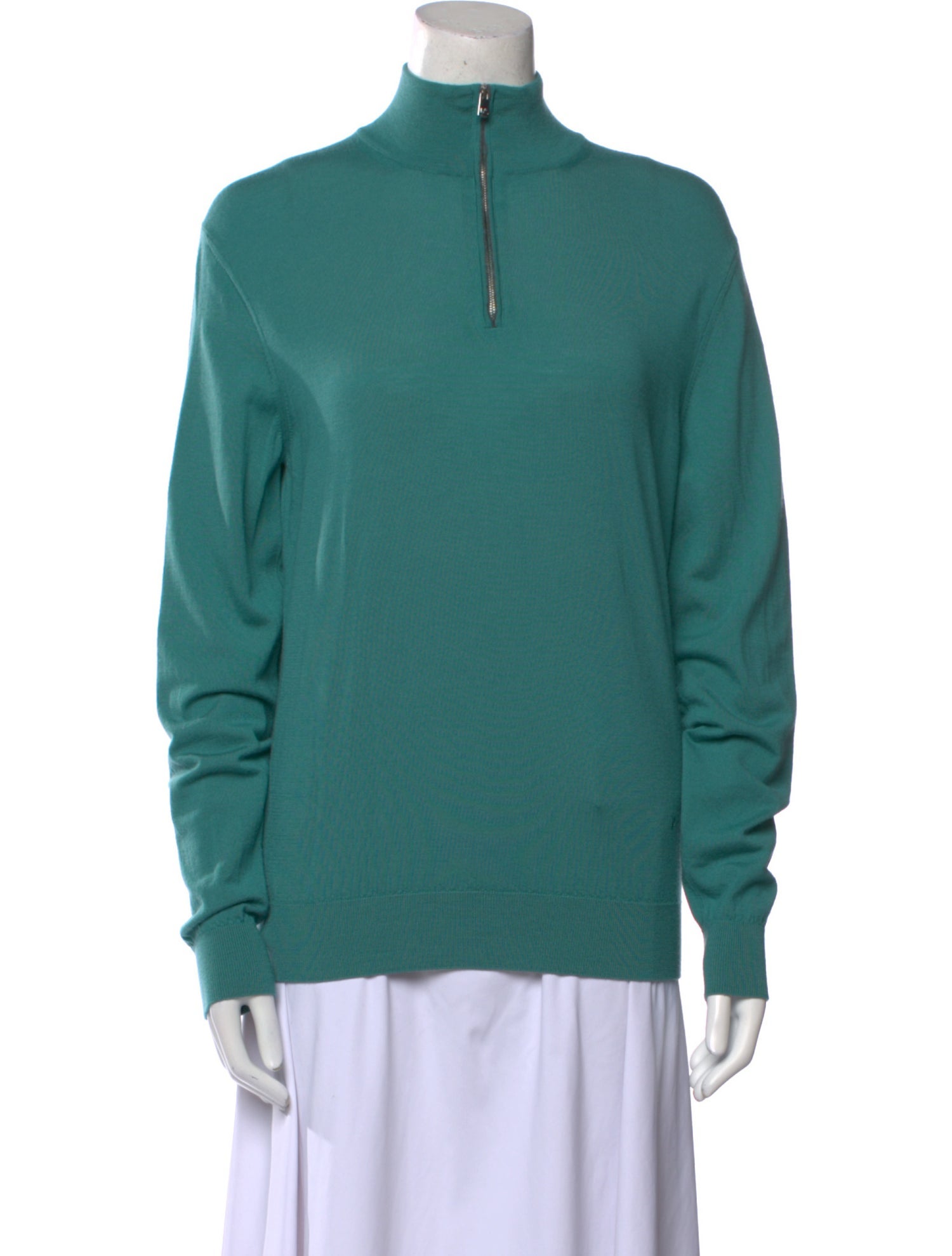 Isaia Merino Wool Mock Neck Sweater