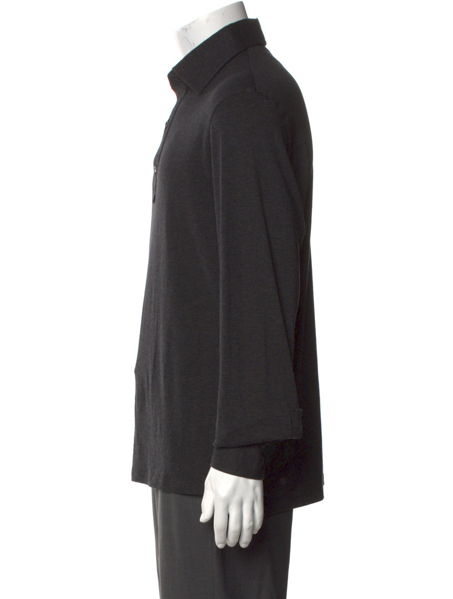 Isaia Collar Long Sleeve Polo Shirt