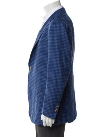 Isaia Wool Plaid Print Sport Coat
