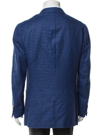 Isaia Wool Plaid Print Sport Coat