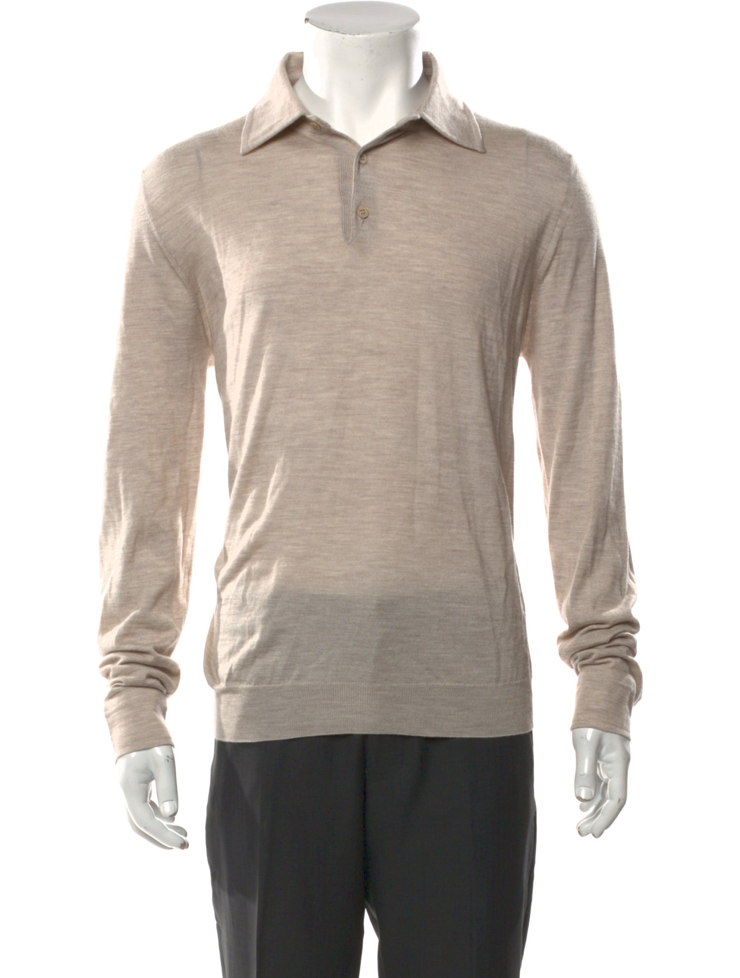 Isaia Cashmere Collar Polo Sweater