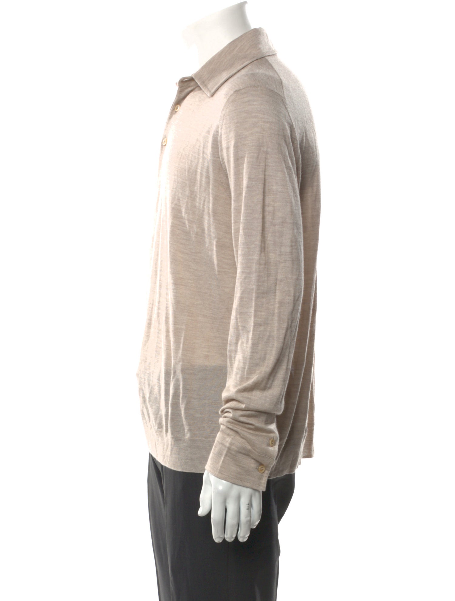 Isaia Cashmere Collar Polo Sweater