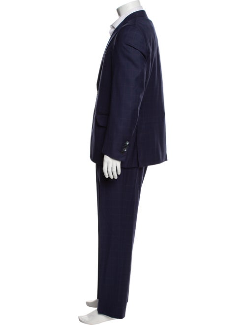 Isaia Wool Plaid Print Two-Piece Suit