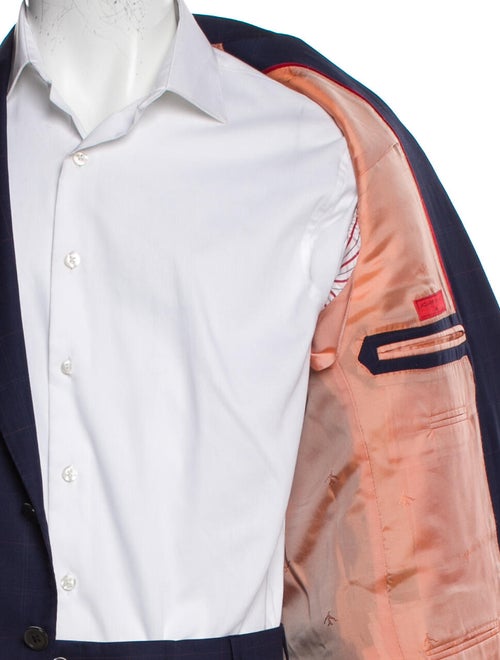 Isaia Wool Plaid Print Two-Piece Suit