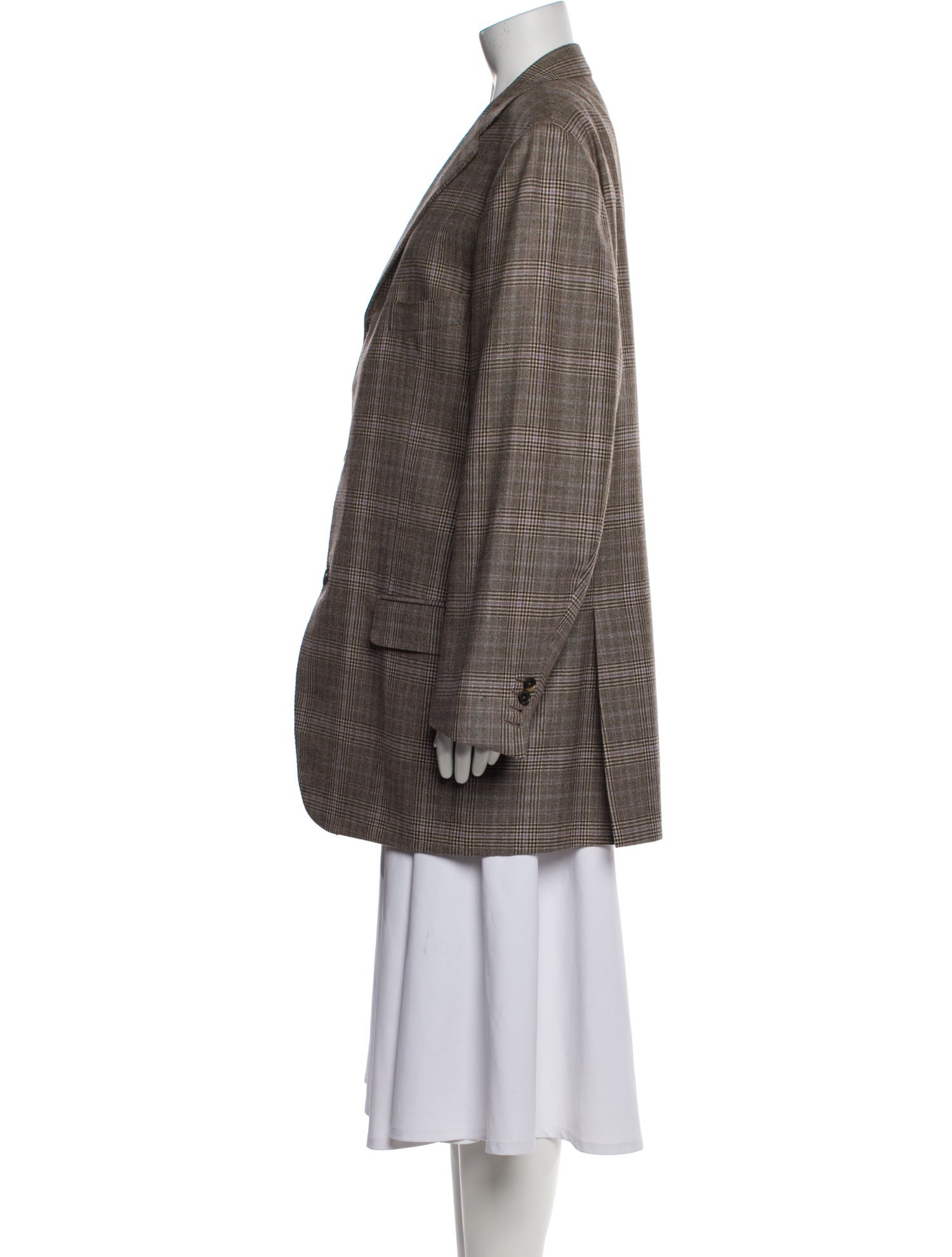 Isaia Plaid Print Blazer