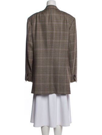 Isaia Plaid Print Blazer