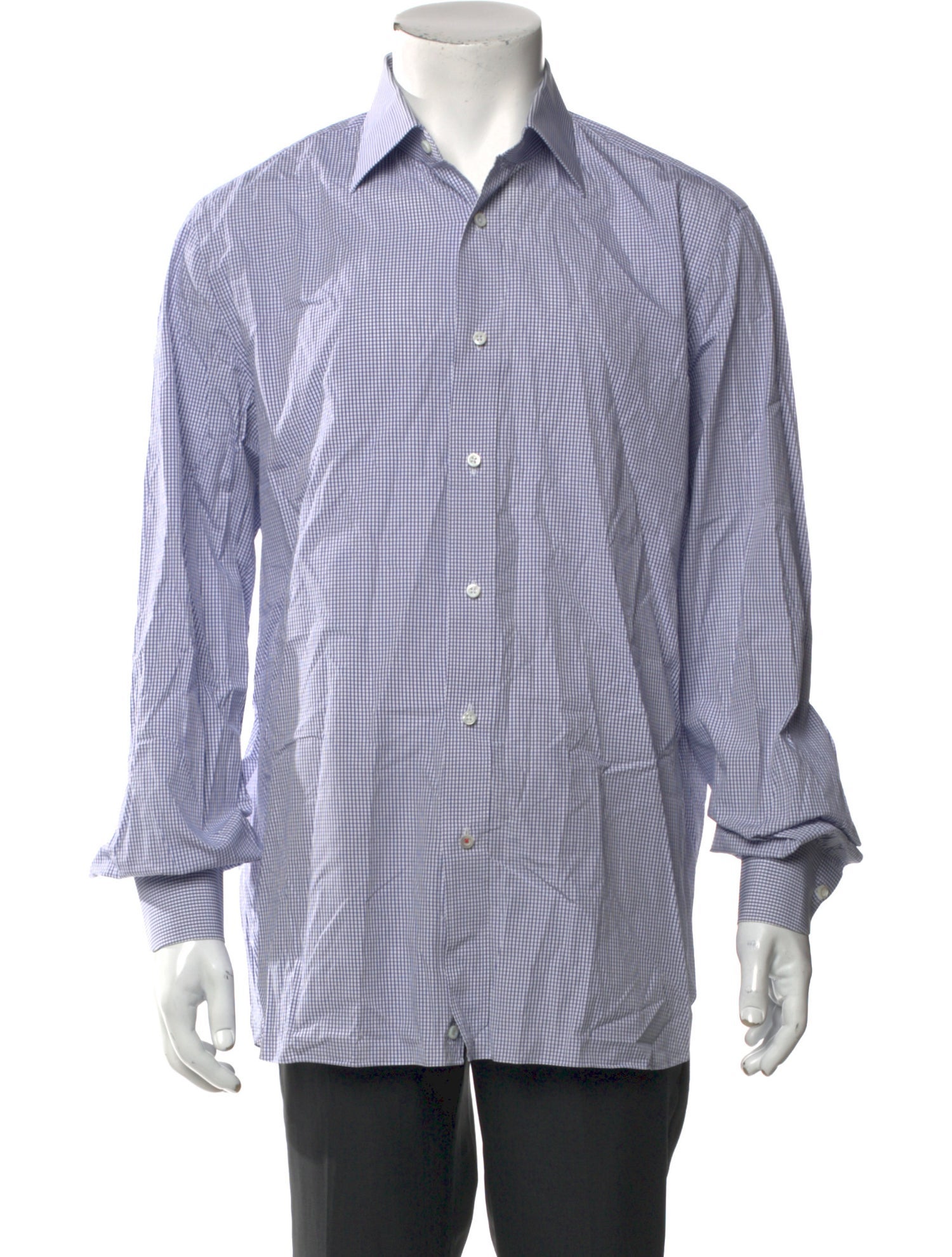 Isaia Plaid Print Long Sleeve Shirt