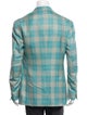 Isaia Wool Plaid Print Blazer