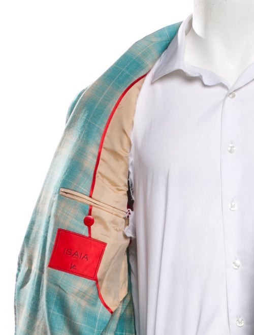 Isaia Wool Plaid Print Blazer