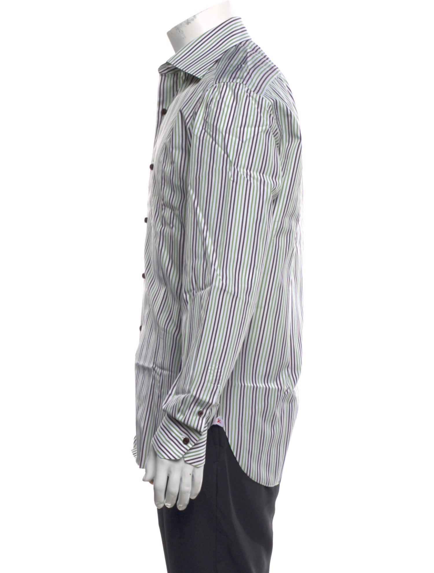 Isaia Striped Long Sleeve Dress Shirt