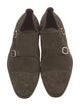 Isaia Suede Monk Straps