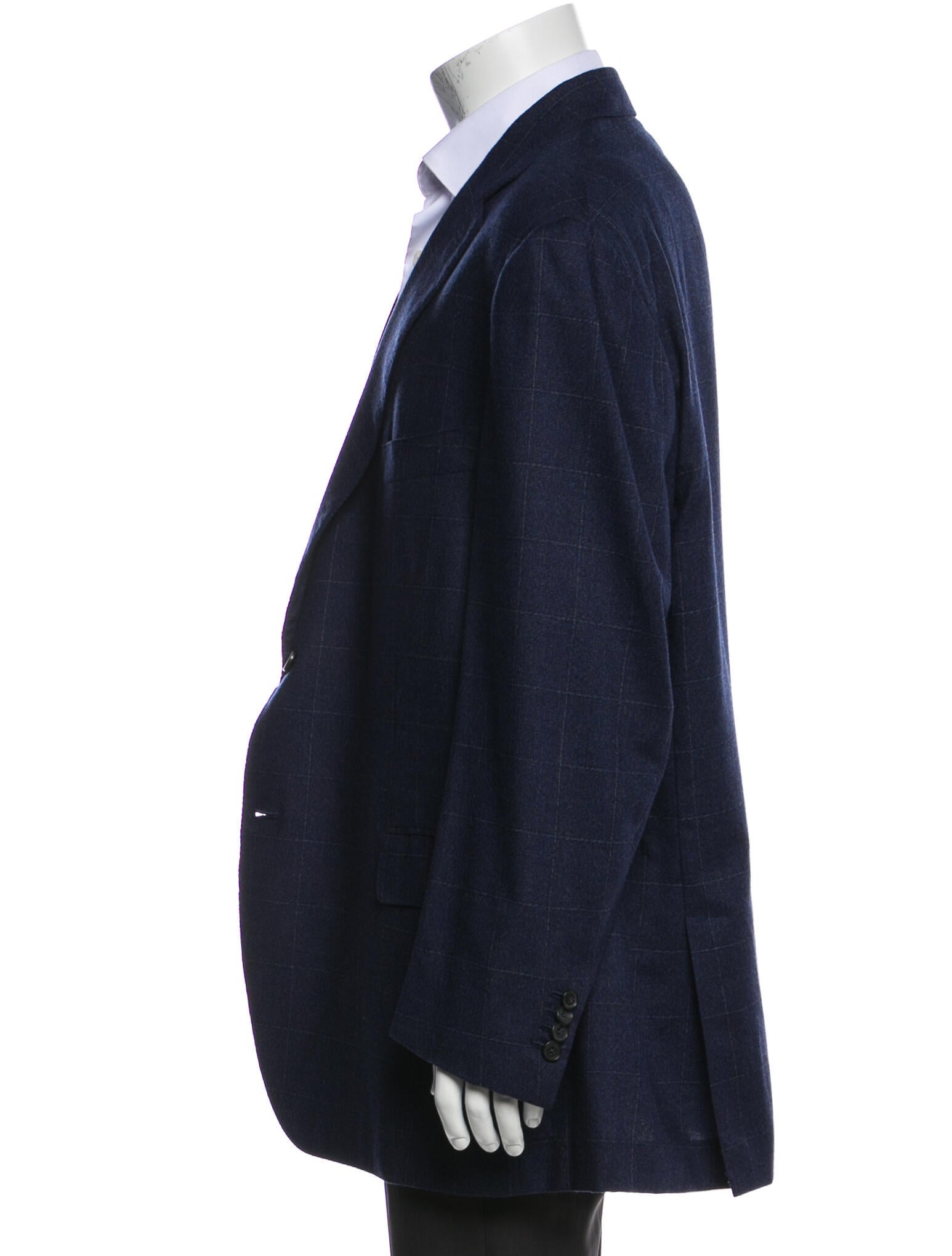 Isaia Cashmere Plaid Print Blazer