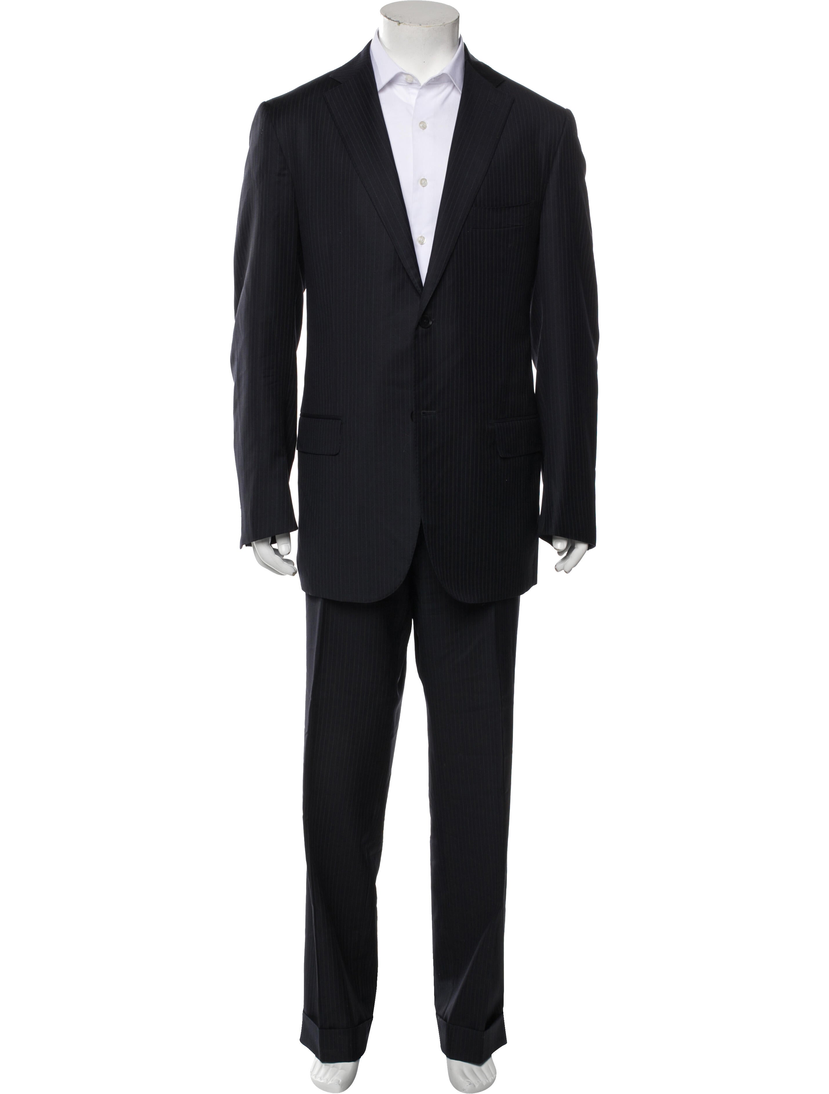 Isaia Wool Striped Two-Piece Suit