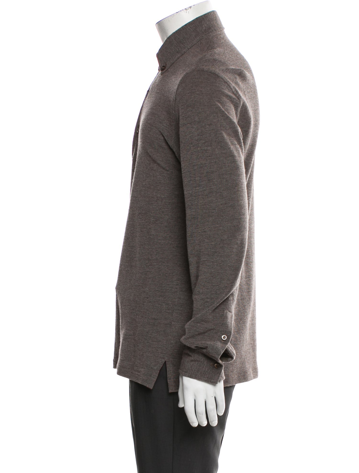 Isaia Collar Long Sleeve Polo Shirt
