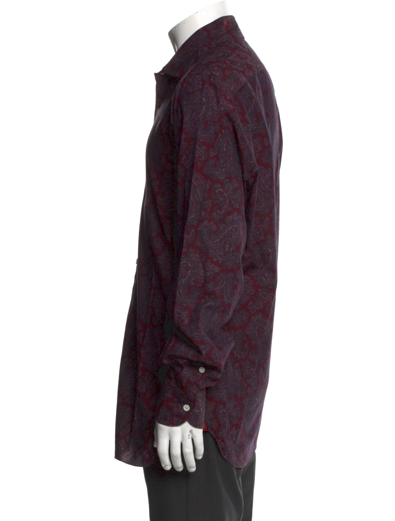 Isaia Paisley Print Long Sleeve Dress Shirt