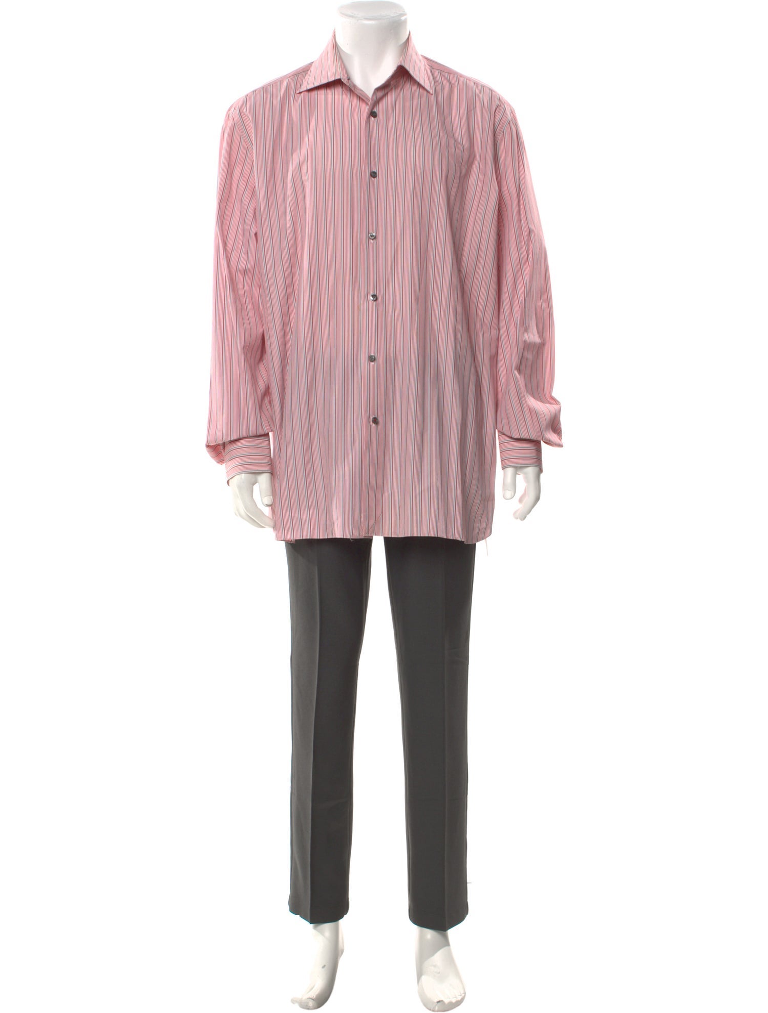 Isaia Striped Long Sleeve Dress Shirt