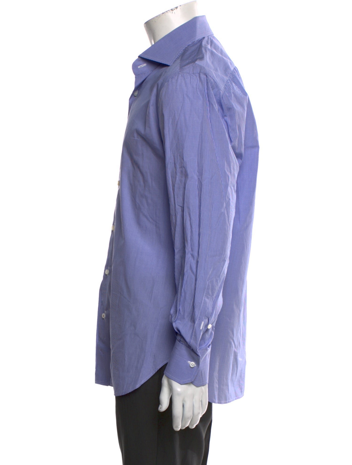 Isaia Plaid Print Long Sleeve Dress Shirt