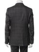 Isaia Wool Plaid Print Overcoat