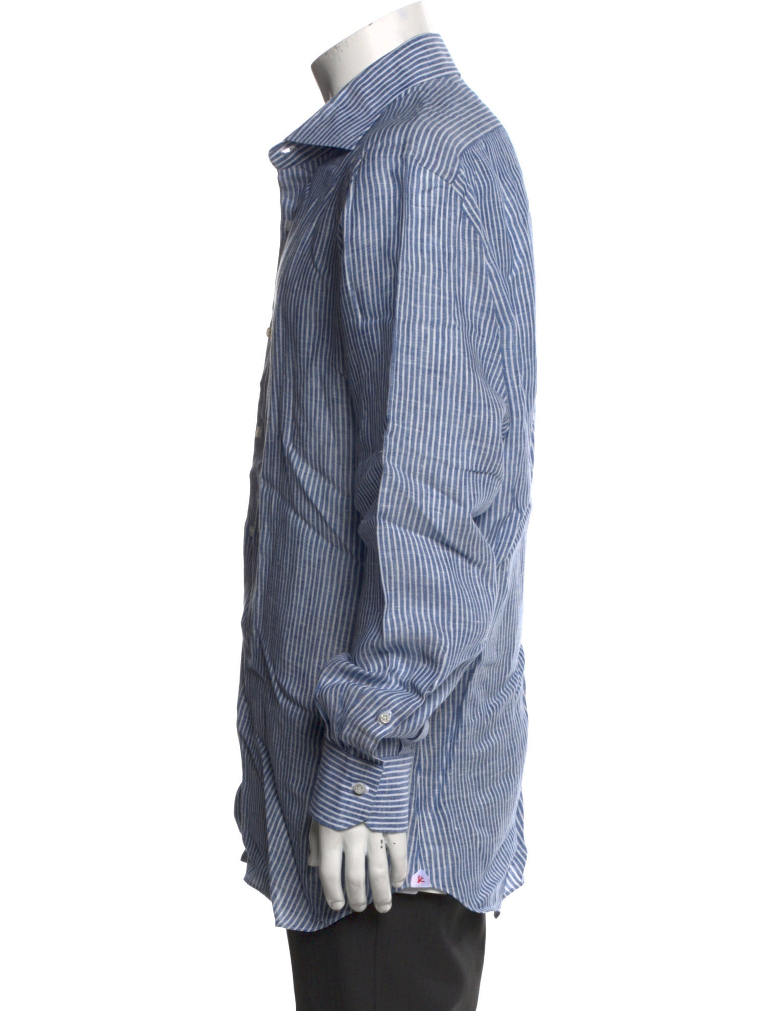 Isaia Linen Striped Dress Shirt