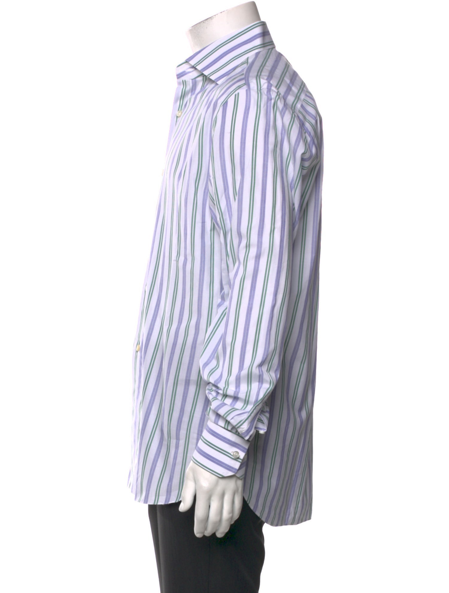 Isaia Striped Long Sleeve Dress Shirt