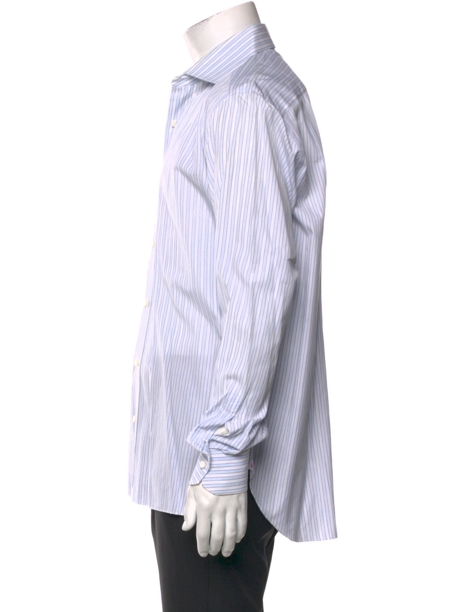 Isaia Striped Long Sleeve Dress Shirt