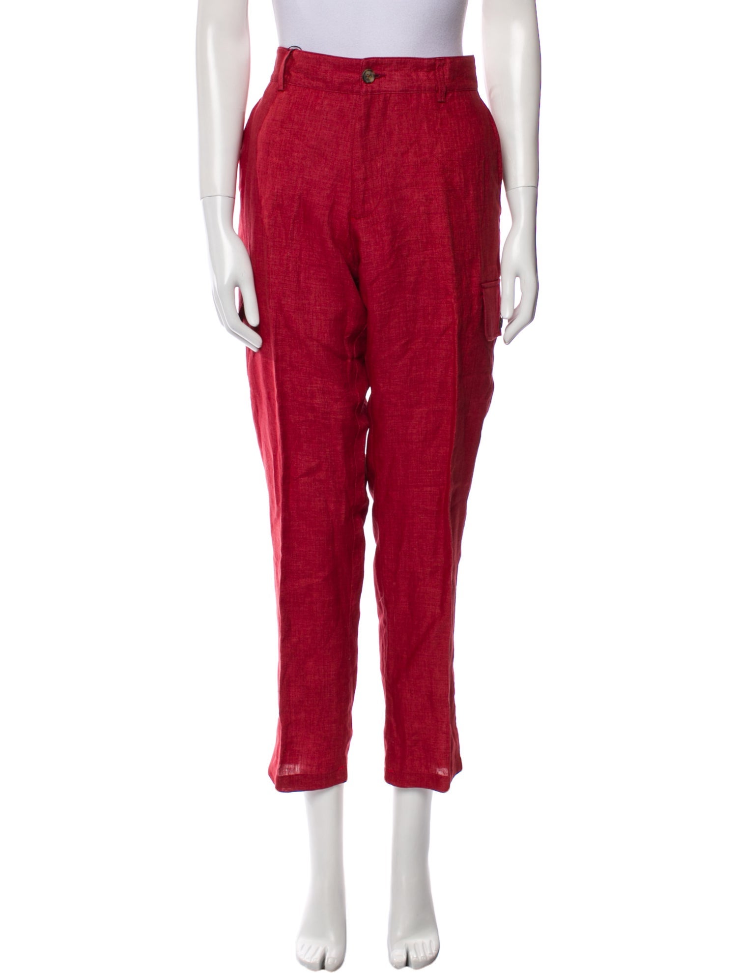 Isaia Linen Straight Leg Pants